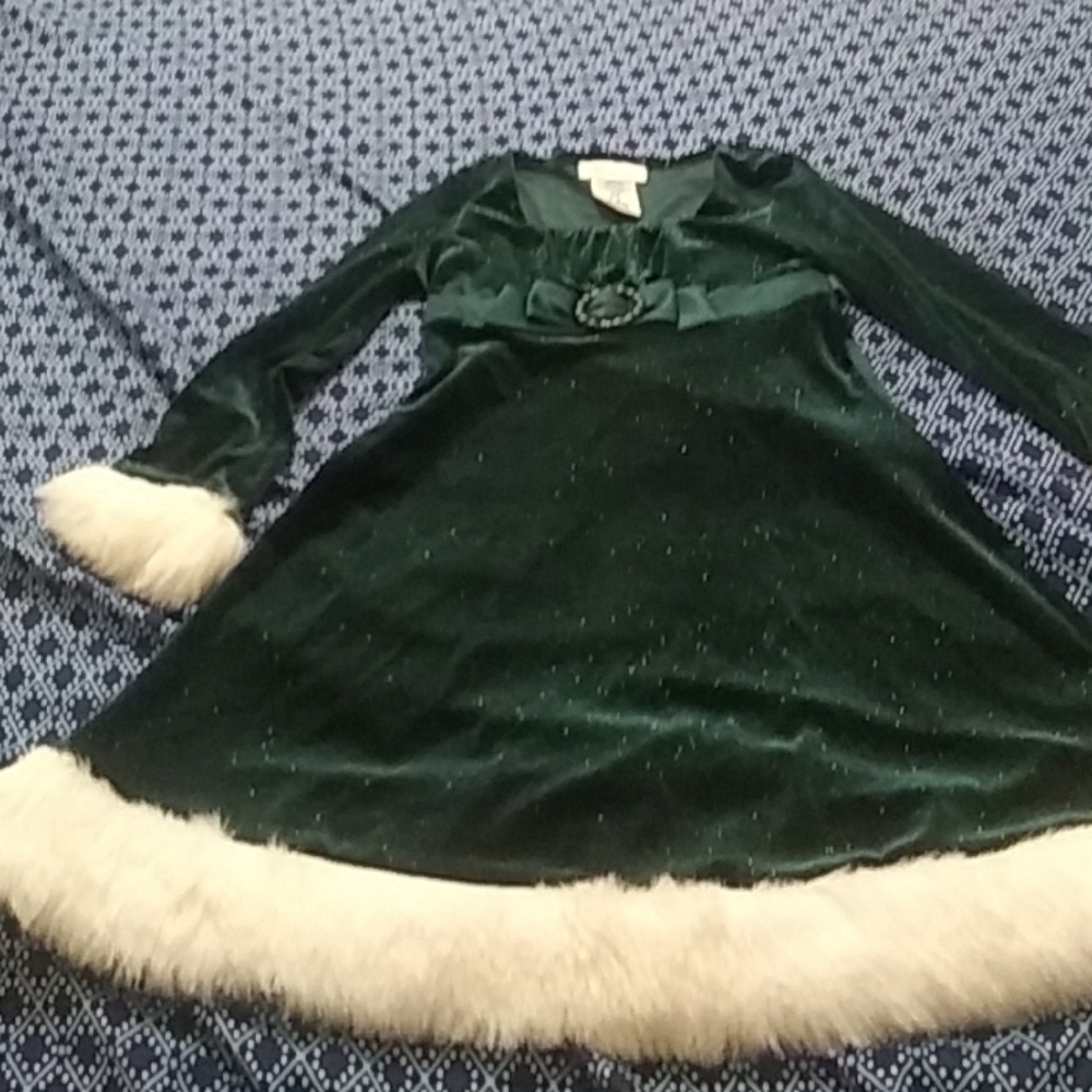 Bonni Jean Green Girls Christmas Dress size 6
